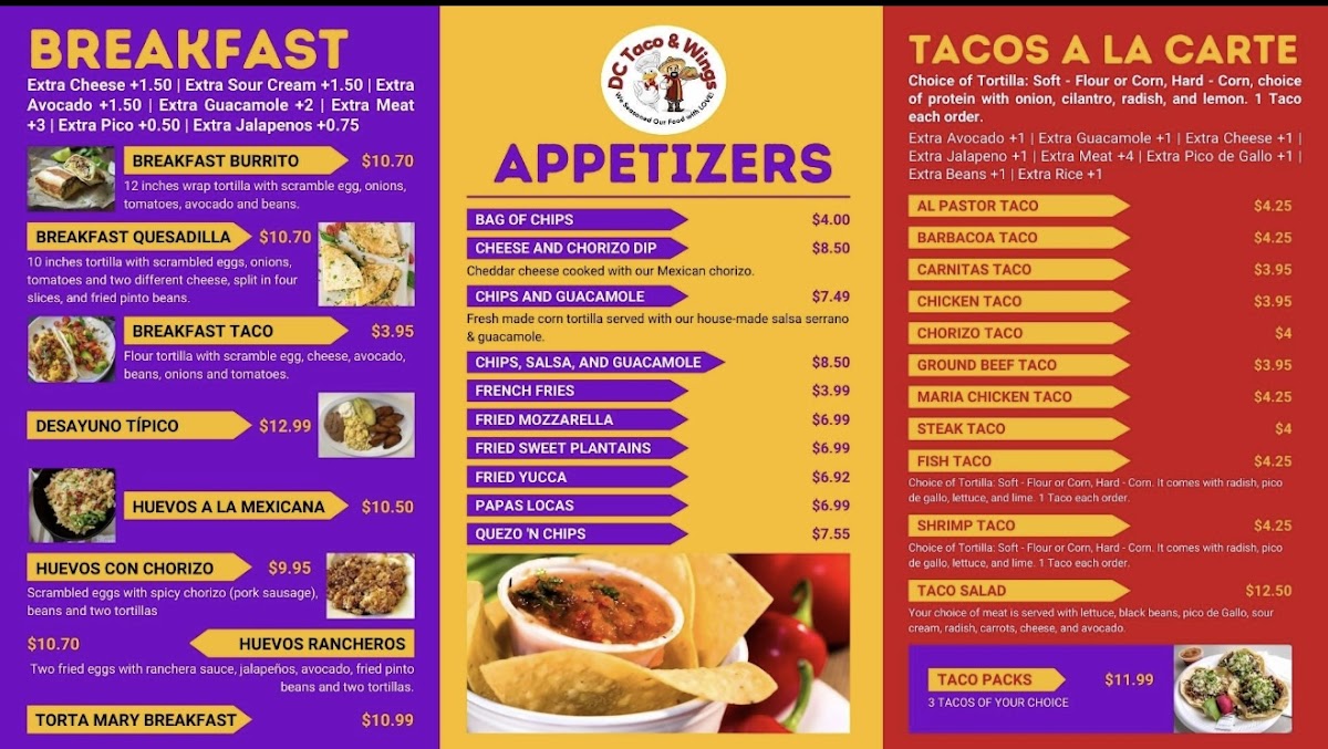 Menu - Dc Taco & Wings photo 1